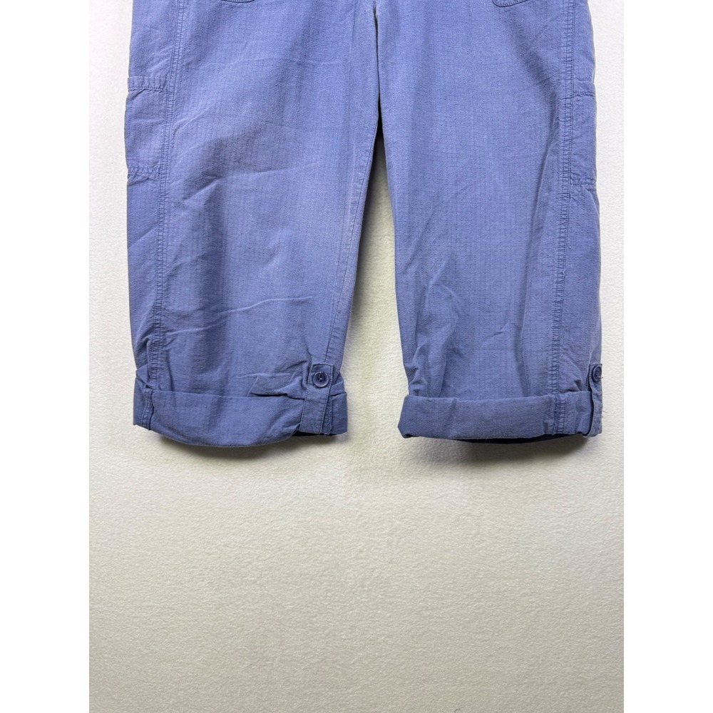 Sport Collection Women's Blue Herringbone Capris Size 10 Roll Tab Hem - Picture 5 of 9